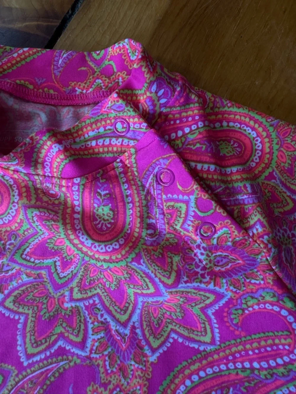 Coolibar Bright Pink‎ Colorful Paisley Rashguard Top Size 2T UPF protection